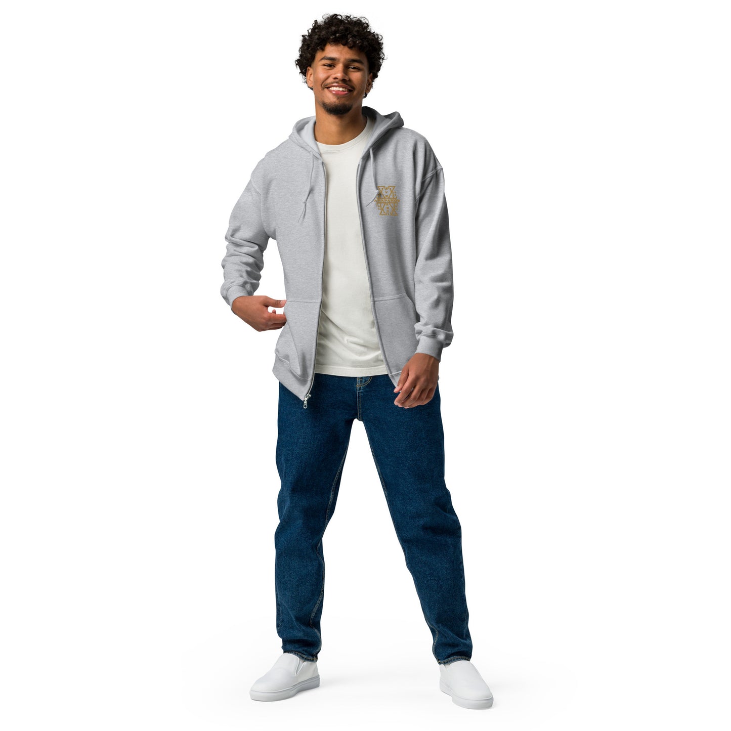 Men's Hoodie - heavy blend zip hoodie-18