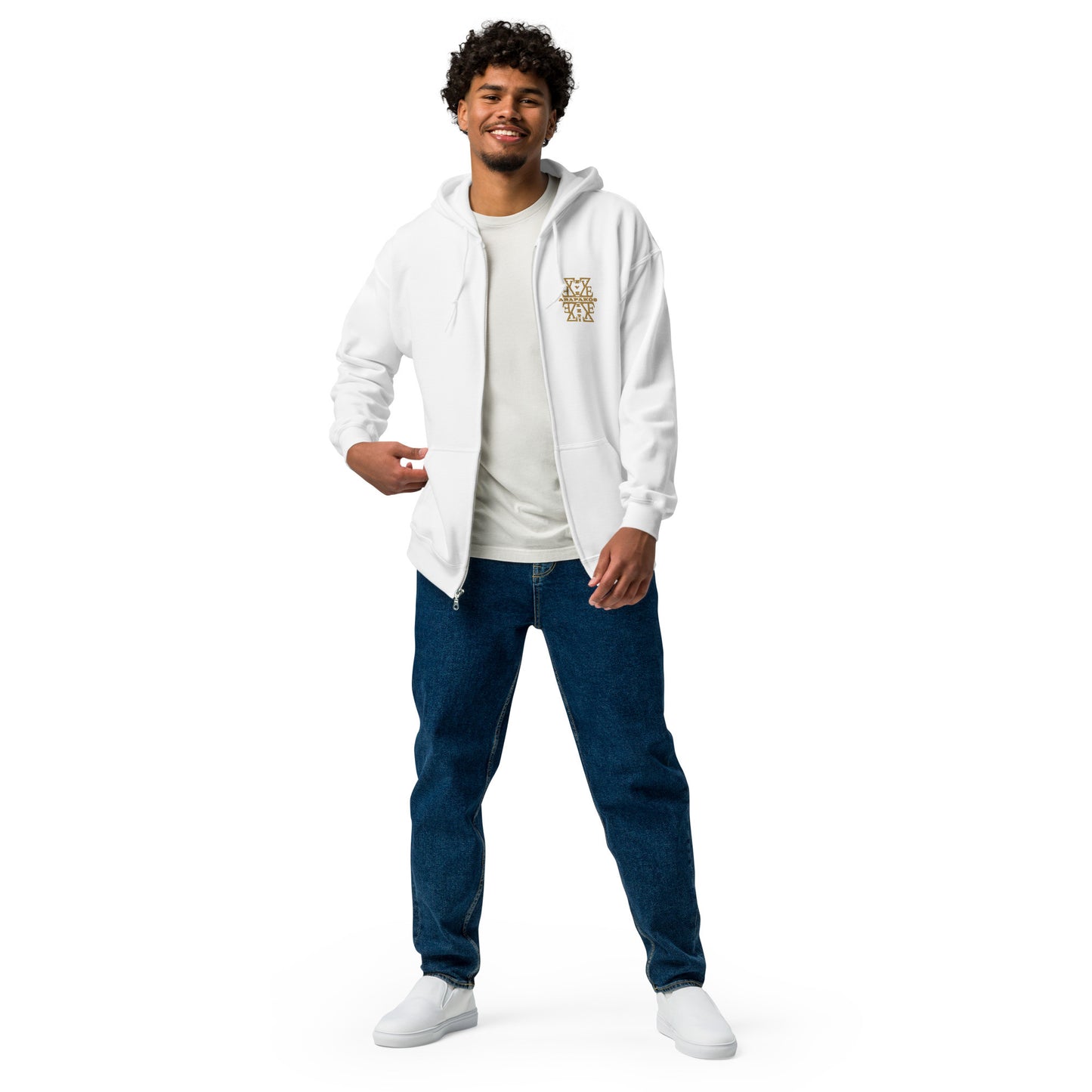 Men's Hoodie - heavy blend zip hoodie-21